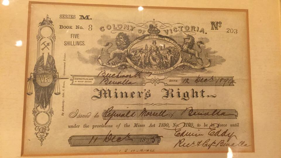 Reggie's Mining Rights Certificate